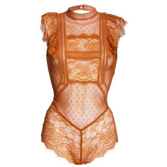 Free People Other - NWOT Free People Winnie Lace Bodysuit, Sz L